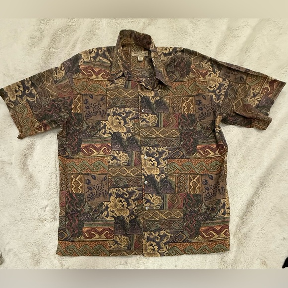 Tori Richard Hawaiian Camp Shirt – Nautical “Tiki” Print, Size L - Picture 1 of 5